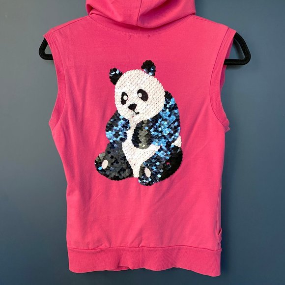 Gorgo Zip Up Vest with Panda Sequin - Picture 1 of 4